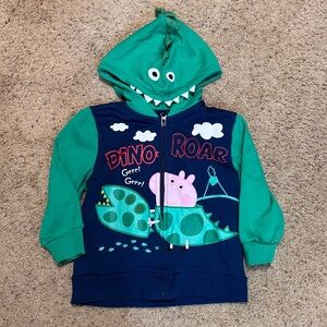 Peppa Pig Green and Blue Dino Hoodie